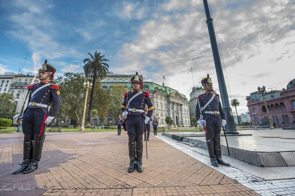 Häst grenadjärer i buenos aires, argentina. — Stockfoto