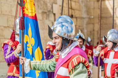 içinde Guardia törende st. jonh's cavalier, birgu, malta.