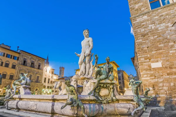 A Fonte de Netuno por Ammannati em Florença, Itália — Fotografia de Stock