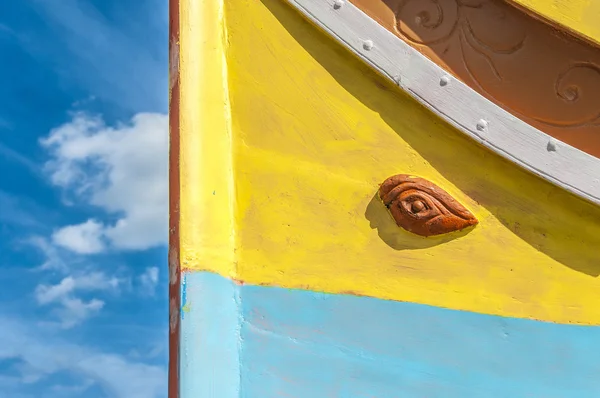 Horus oder osiris eye in luzzu bei marsaxlokk, malta — Stockfoto