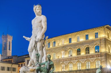 The Fountain of Neptune by Ammannati in Florence, Italy clipart