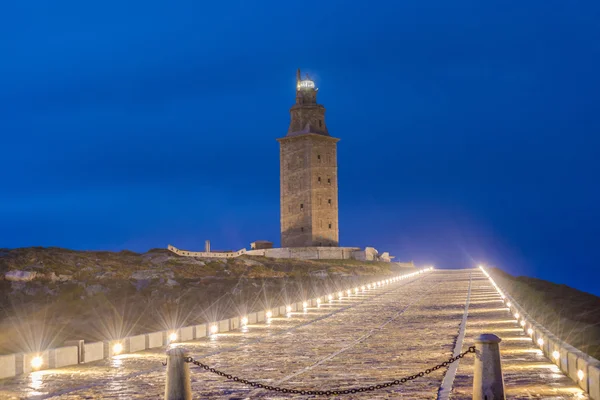 Herkulova věž a coruna, Galicie, Španělsko. — Stock fotografie