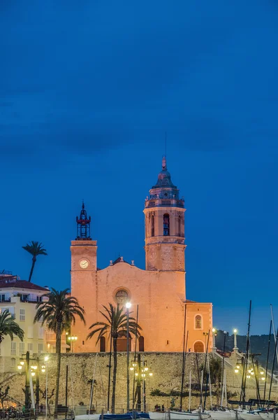 Sant Bartomeu i Santa Tecla church at Sitges, Spain — Stock Photo, Image