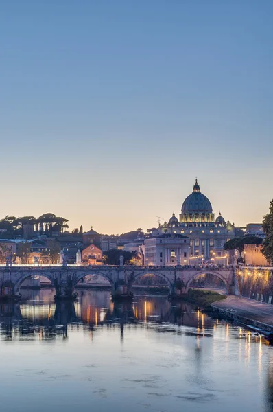 Ponte sant'angelo (most Hadriana) w Rzym, Włochy, — Zdjęcie stockowe