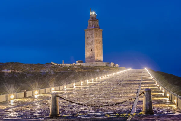 Herkulova věž a coruna, Galicie, Španělsko. — Stock fotografie