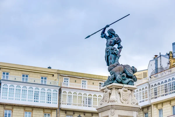 Emlékmű a maria pita, a coruna, galicia, Spanyolország. — Stock Fotó