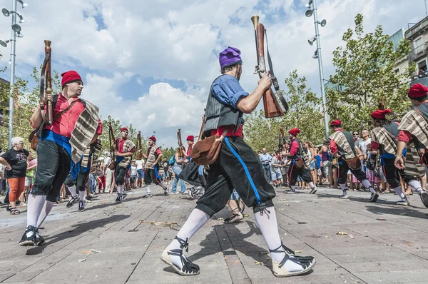 Cercavila prestanda inom vilafranca del Penedès festa stora — Stockfoto