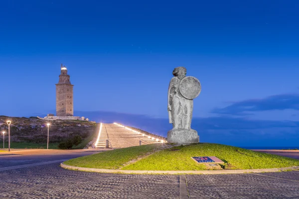 Breogan coruna, Galiçya, İspanya'nın heykeli. — Stok fotoğraf