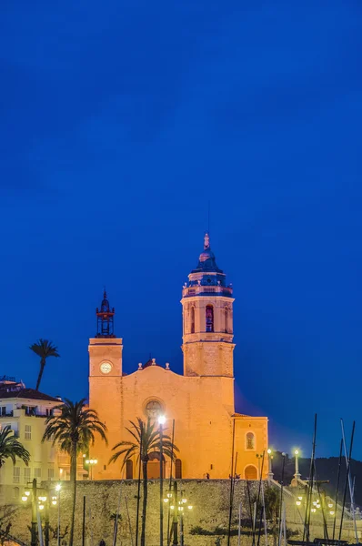 Sant Bartomeu i Santa Tecla church at Sitges, Spain — Stock Photo, Image