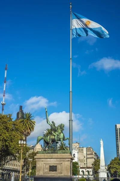 Manuel belgrano socha v buenos aires, argentina — Stock fotografie