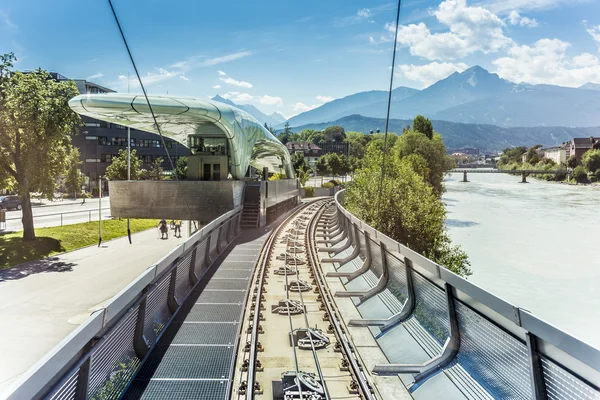 Innsbrucker Nordkette cable railways in Austria. — Stock Photo, Image