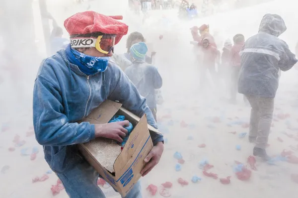 Flour War in Berga, Spain — Stock Photo, Image
