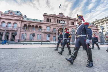 Horse Grenadiers in Buenos Aires, Argentina. clipart
