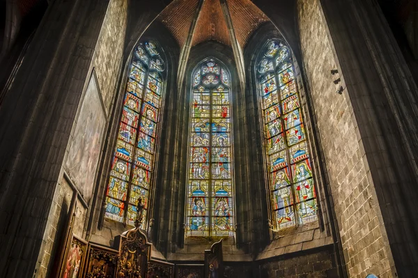 Kostel svatého waltrude v mons, Belgie. — Stock fotografie