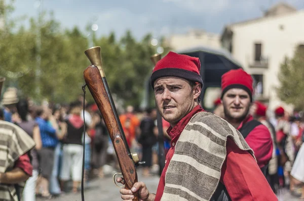 Cercavila prestanda inom vilafranca del Penedès festa stora — Stockfoto