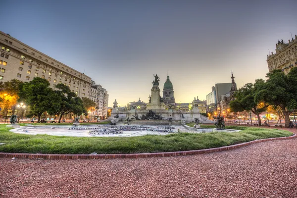 Kongress platz in buenos aires, argentinien lizenzfreie Stockbilder