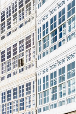 Ahşap doğramalar coruna, Galiçya, İspanya.