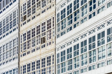 Ahşap doğramalar coruna, Galiçya, İspanya.