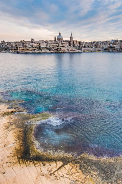 Pemandangan langit Valletta Seafront, Malta — Stok Foto