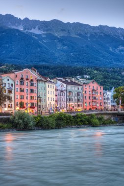 Inn river on its way through Innsbruck, Austria. clipart