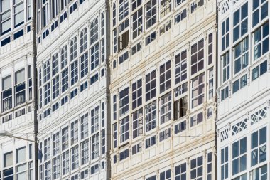 Ahşap doğramalar coruna, Galiçya, İspanya.