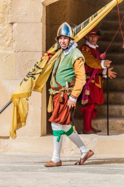 içinde Guardia törende st. jonh's cavalier, birgu, malta.