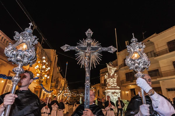 Процессия Санта-Мария-Ассунта в Гудже, Мальта . — стоковое фото