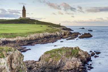 Kule Herkül coruna, Galiçya, İspanya.