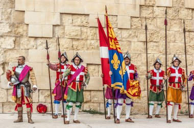içinde Guardia törende st. jonh's cavalier, birgu, malta.