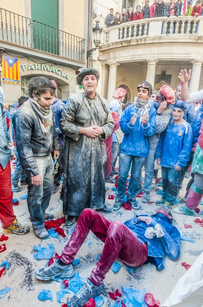 Flour War in Berga, Spain — Stock Photo, Image