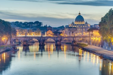 Ponte sant'angelo (hadrian Köprüsü), Roma, İtalya,