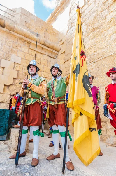 Em Guardia Parade no St. Jonh 's Cavalier em Birgu, Malta . — Fotografia de Stock