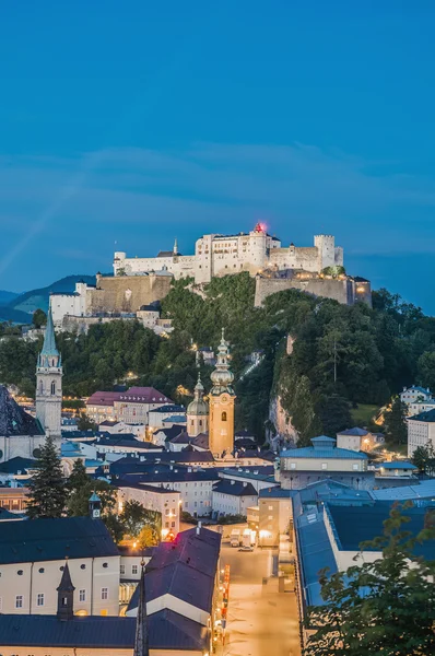 Castelo de Hohensalzburg (Festung Hohensalzburg) em Salzburgo, Austri — Fotografia de Stock