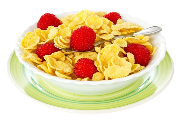 Tigela de cereal com frutas — Fotografia de Stock
