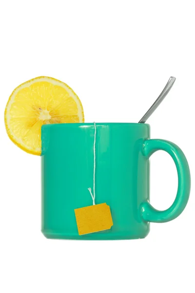 Teetasse mit einer Scheibe Zitrone — Stockfoto