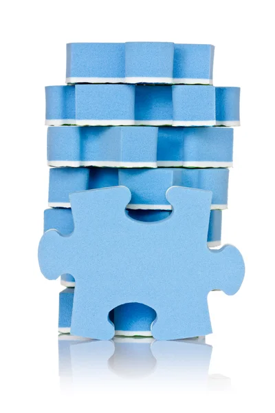 Pile de puzzle bleu — Photo