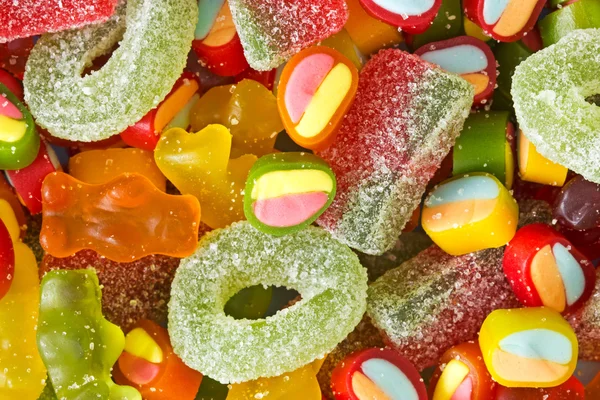 Assortment of colorful jelly sweets — Stock Photo, Image