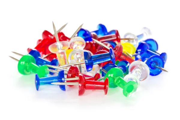 Pile of colorful pushpins — Stock Photo, Image