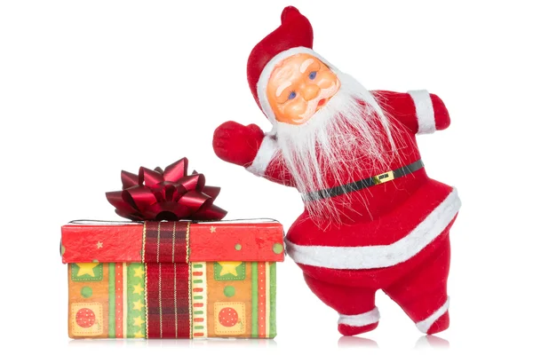 Papai Noel com presente de Natal — Fotografia de Stock