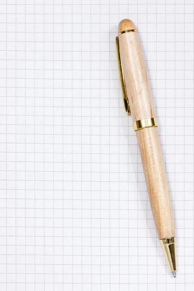 Wooden pen on the squared paper Royalty Free Stock Photos