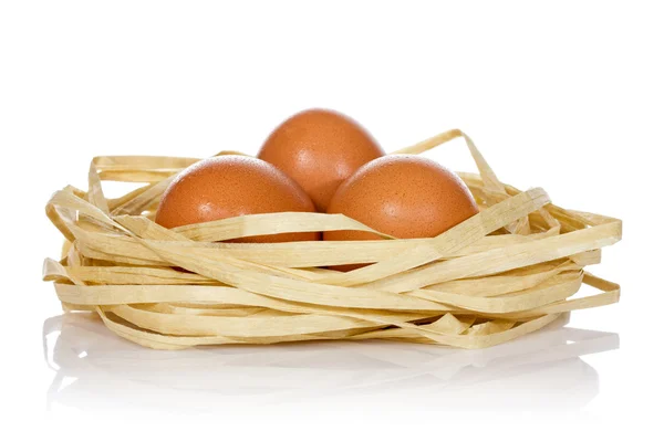 Üç yumurta yuvada — Stok fotoğraf