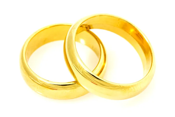 Pair of golden wedding rings — Stock Photo, Image