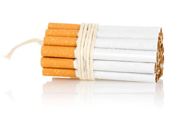 Cigarettes tied with rope and wick — Stock Photo, Image