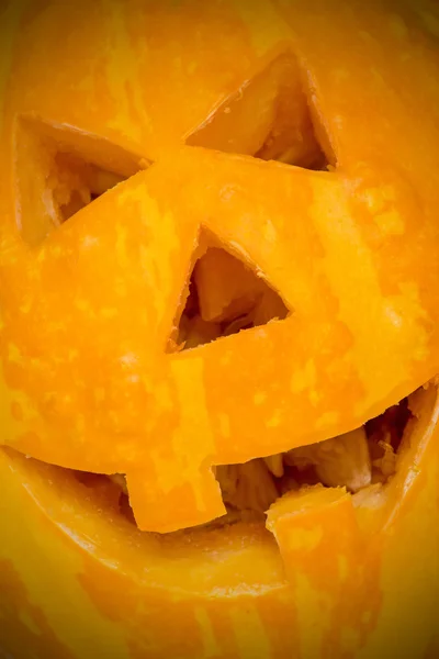 Carved Halloween pumpkin close-up — Stock Photo, Image