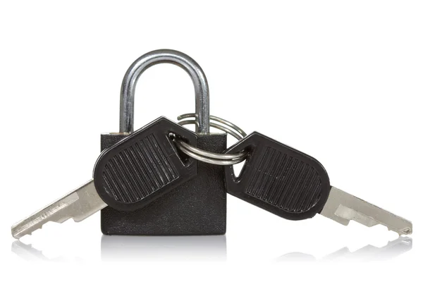 Black padlock with a keys — Stock Photo, Image