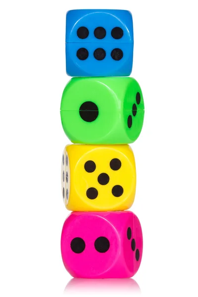 Stack of colorful dice — Stock Photo, Image