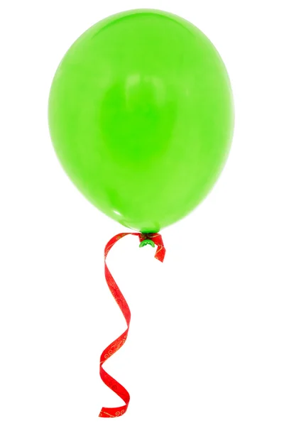 Green happy air flying balloon — Stock Photo, Image