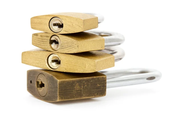 Quatro cadeados de tamanho diferente — Fotografia de Stock
