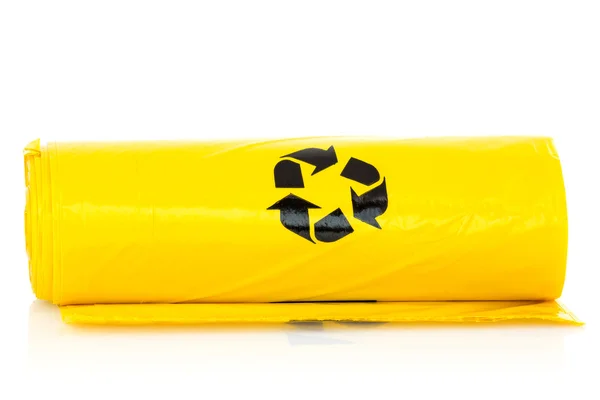 Yellow garbage bio bags — Stock Photo, Image