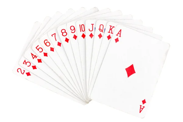 Set of diamond playing cards — Stock Photo, Image